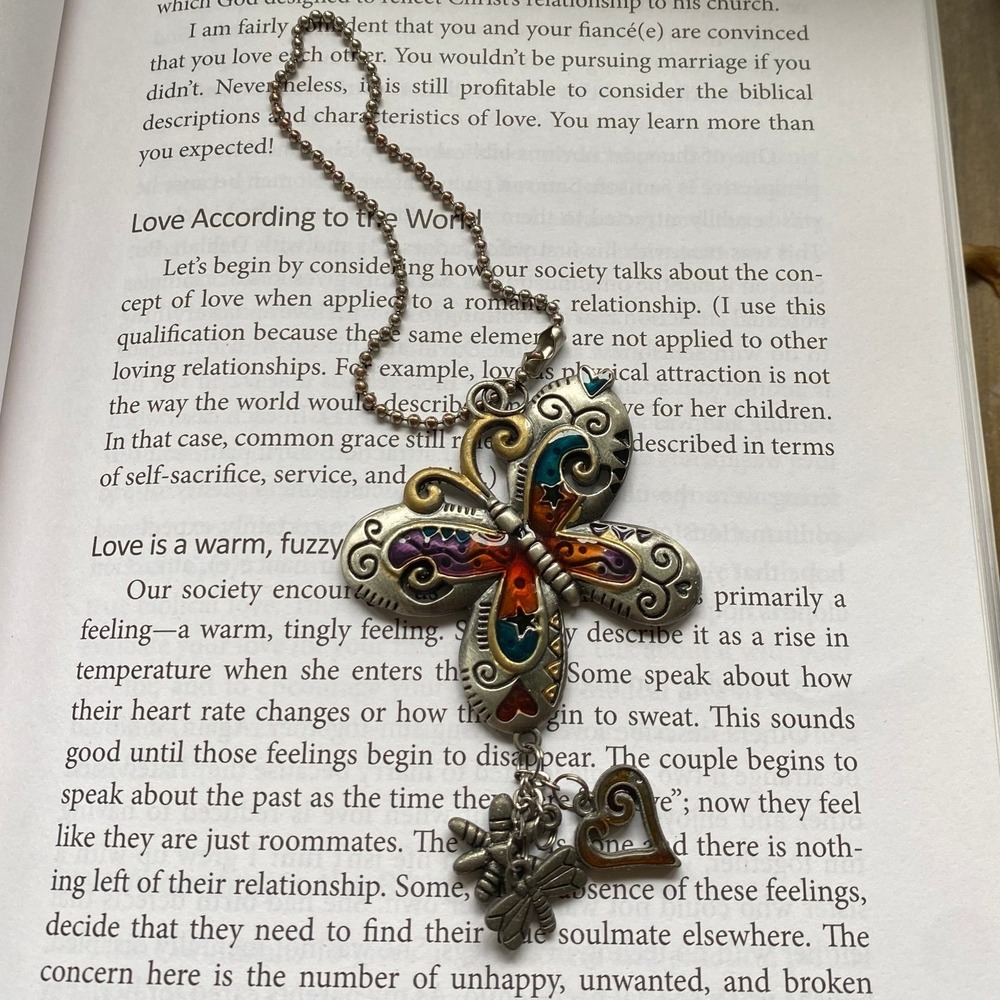 Y2K Enamel Butterfly Pendant Charm Boho Keychain Funky Groovy Whimsical McBling